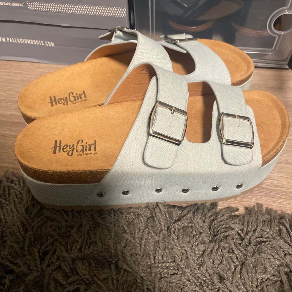 Corky's NEW Light Denim Wannabe Platform Sandals...